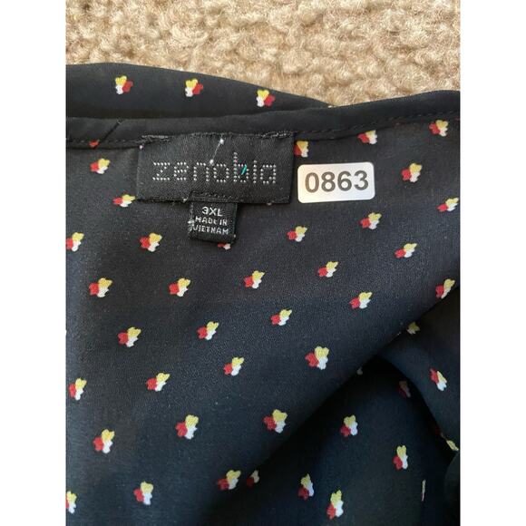 Zenobia sz 3xl women black short sleeve top 0863 - Picture 5 of 6